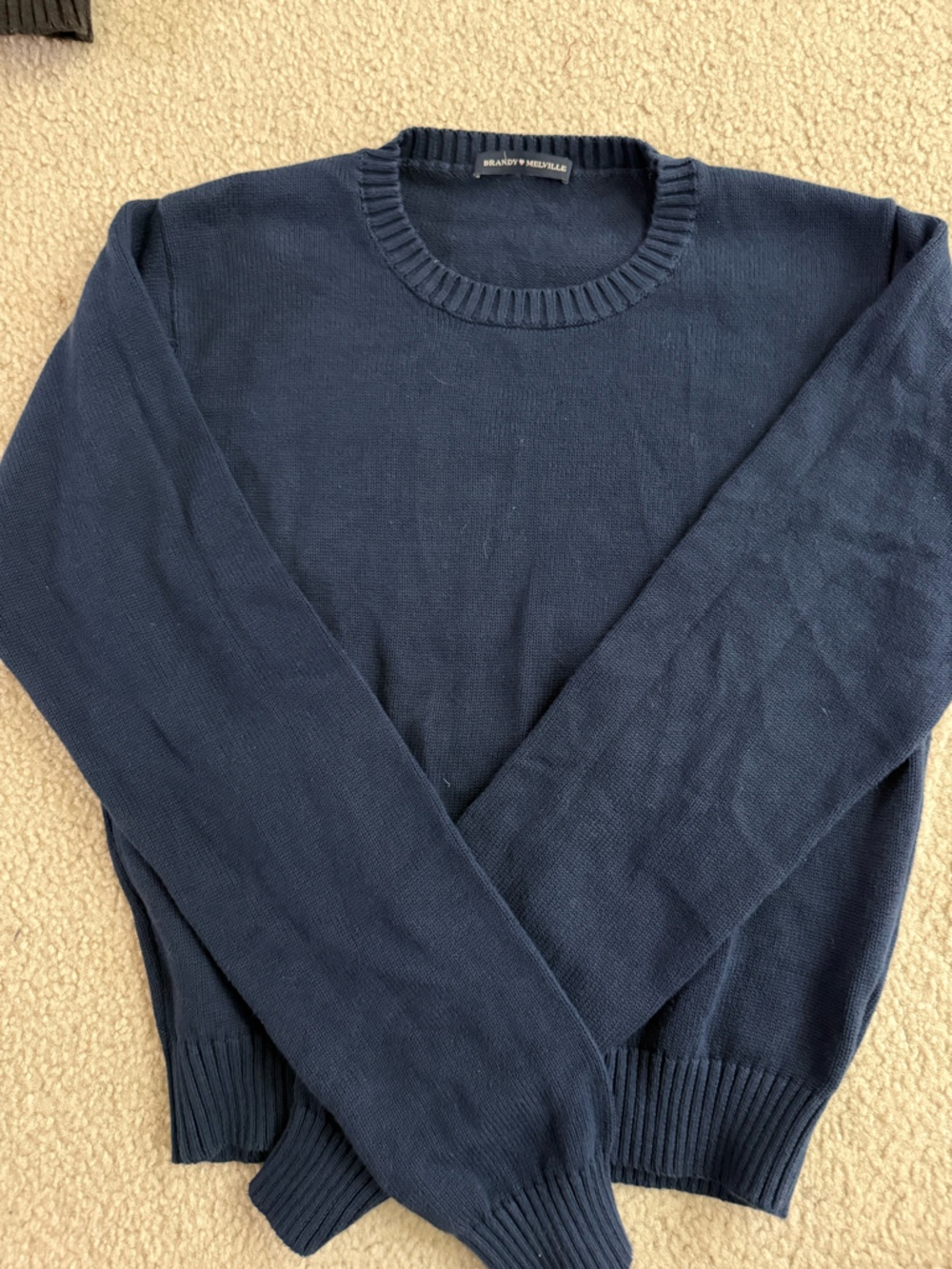 Brandy Melville Navy Crewneck Sweater - Picture 3 of 3